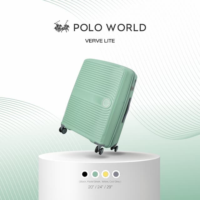 POLO WORLD รุ่น PW413N Verve Lite กระเป๋าเดินทาง Hard Case ระบบล็อค TSA วัสดุ Polypropylene (PP) ทนทานพิเศษ ขยายข้างได้