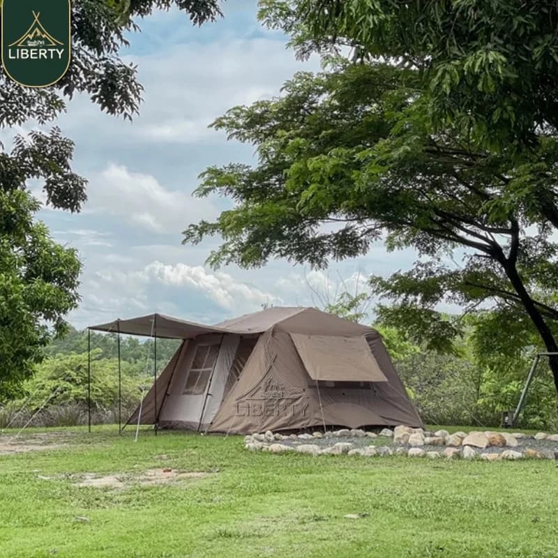 Mountainhiker Naturehike Village 13 / เต็นท์ขนาดใหญ่แคมป์ปิ้งกลางแจ้งเต็นท์ครอบครัวสองห้องนอนเต็นท์อัตโนมัติพร้อมแถบแสงบรรยากาศ https://lnwchill.com