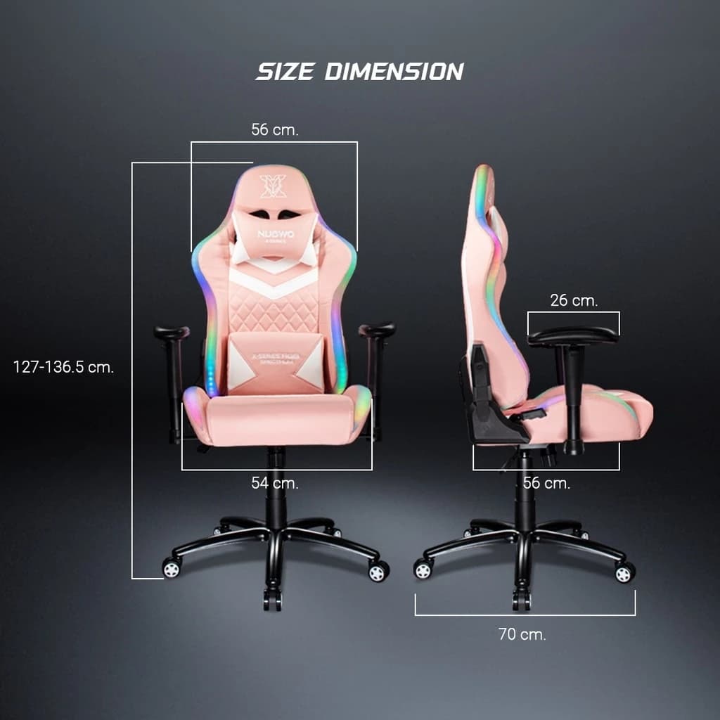Nubwo เก้าอี้ทำงาน เก้าอี้เกมมิ่งเพื่อสุขภาพ Gaming Chair E-Sport เก้าอี้สีดำ สีชมพู เก้าอี้เล่นเกม มีไฟ เก้าอี้แต่งห้อง RGB SPECTRUM เก้าอี้เบาะ นุ่ม ปรับเอนได้ 160 องศา รุ่น X107+ https://lnwchill.com