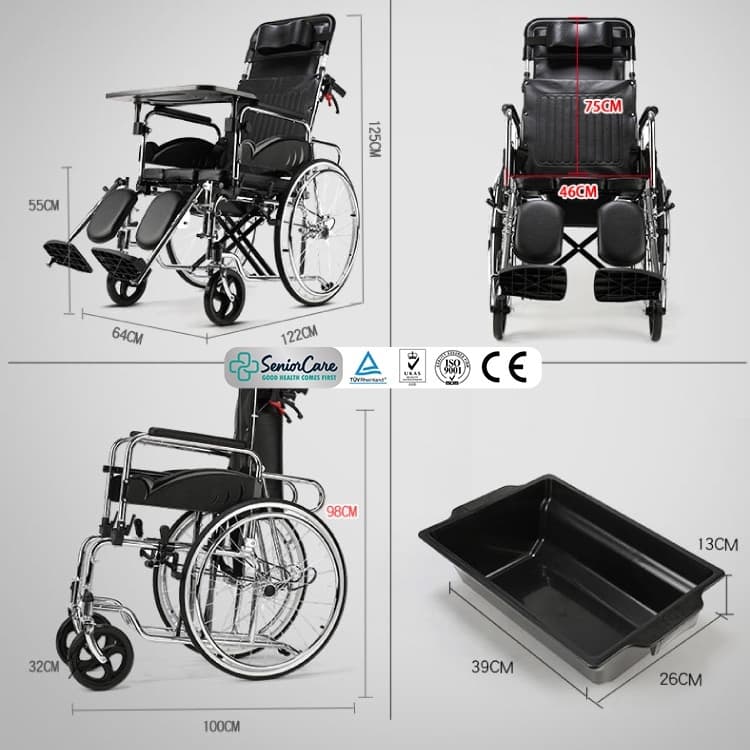 Synergy รุ่น Sleep Up รถเข็นผู้ป่วยปรับเอนนอน 180 องศา พร้อมหมอนรองคอ https://lnwchill.com