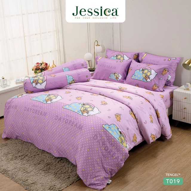 Jessica รุ่น T019 ชุดเครื่องนอน Tencel™ ลาย Minions ลิขสิทธิ์แท้ เนื้อผ้านุ่มลื่น ระบายอากาศดีเยี่ยม มอบสัมผัสแห่งการพักผ่อนที่เหนือกว่า
