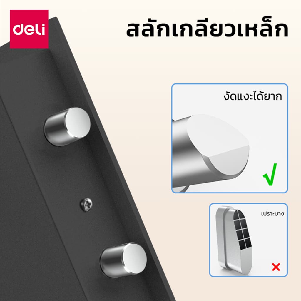 Deli รุ่น ET530-ET535 ตู้เซฟอิเล็กทรอนิกส์ สีดำ ระบบล็อก 2 ชั้นด้วยรหัสผ่านและกุญแจ มอบความปลอดภัยสูงสุดสำหรับของมีค่า ด้วยโครงสร้างเหล็กกล้าคาร์บอนอัลลอยด์และมีหลากหลายขนาดให้ https://lnwchill.com
