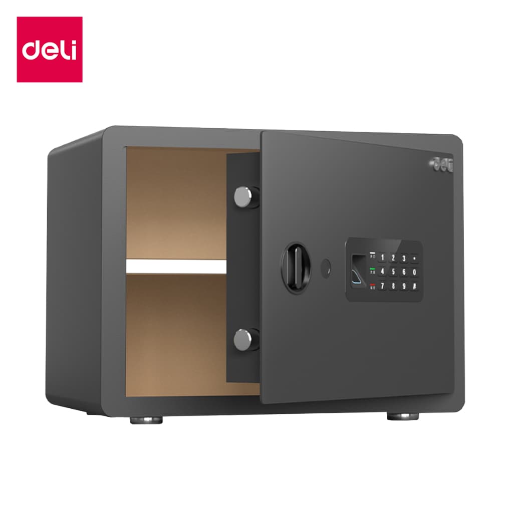 Deli ตู้เซฟนิรภัย รุ่น AE681-Z และ AE682-Z ระบบสแกนลายนิ้วมือ และรุ่น AE680, AE681, AE682 ระบบรหัสดิจิตอล สีดำและขาว ประตูเปิดอัตโนมัติ ดีไซน์มินิมอลทันสมัย Deli ตู้เซฟ, ตู้เซฟสแกน https://lnwchill.com