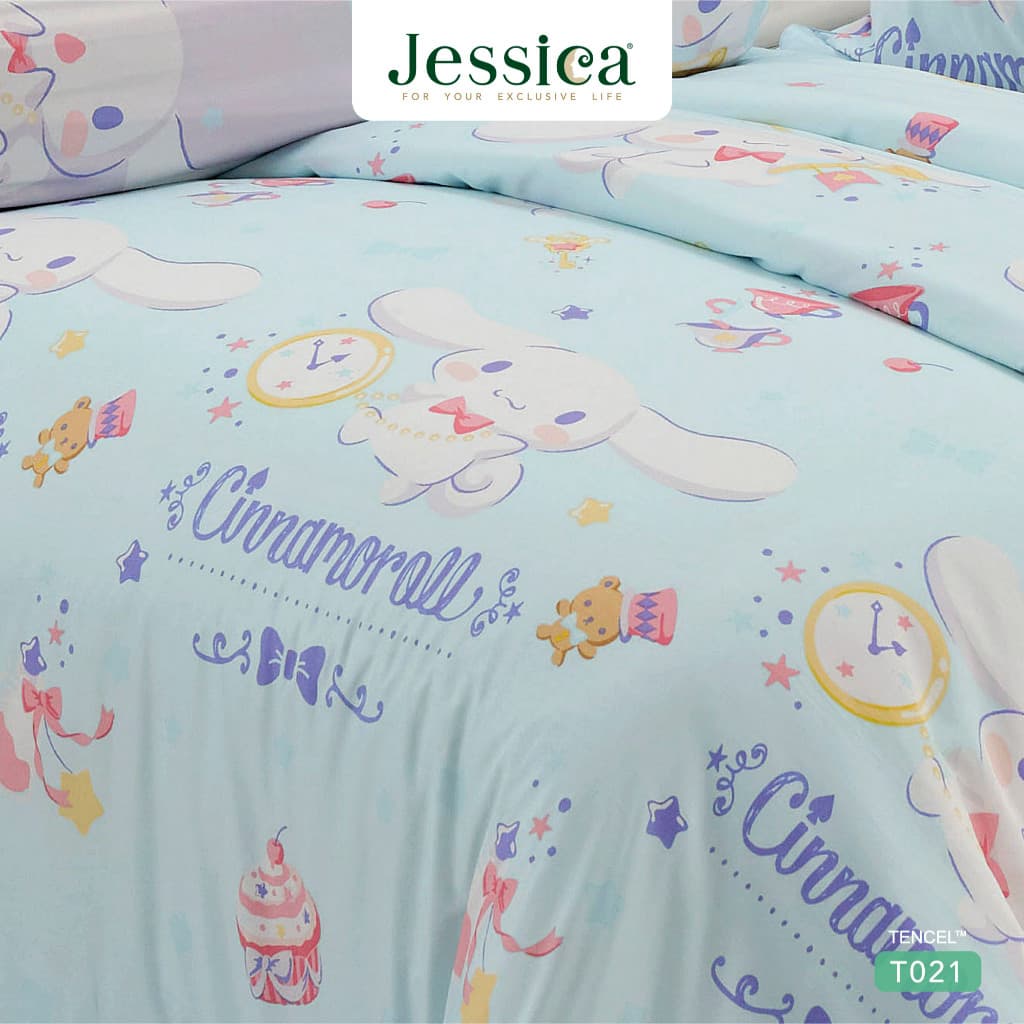 Jessica รุ่น T021Cinnamoroll ชุดเครื่องนอน Tencel Sanrio ลายลิขสิทธิ์แท้ มอบสัมผัสนุ่มดุจไหม ระบายอากาศดีเยี่ยม เหมาะสำหรับผิวแพ้ง่าย https://lnwchill.com