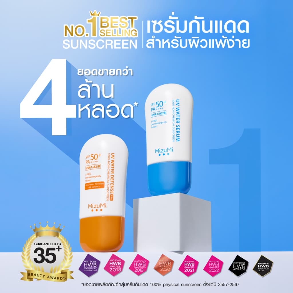 MizuMi [แพ็คคู่] UV Water Serum SPF50+ PA++++ 40g No.1 Best Selling Sunscreen ครีมกันแดด ยอดขายอันดับ 1 สำหรับใช้ทุกวัน https://lnwchill.com
