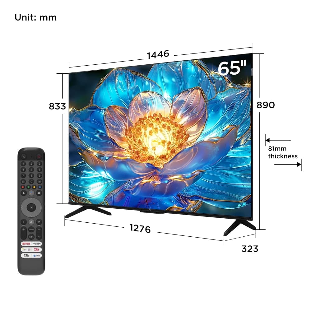 TCL รุ่น 65T7B TV ทีวี ขนาด 65 นิ้ว QLED 4K Google TV ระบบปฏิบัติการ Google/Netflix &Youtube & MEMC 60Hz VRR 120Hz ALLM https://lnwchill.com