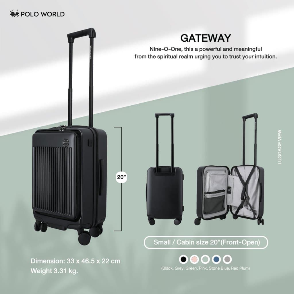 POLO WORLD รุ่น PW901 Gateway Hardcase Luggage กระเป๋าเดินทาง Polycarbonate ระบบล็อค TSA ล้อคู่หมุน 360 องศา ดีไซน์ทันสมัย น้ำหนักเบา รับประกัน 2 ปี https://lnwchill.com