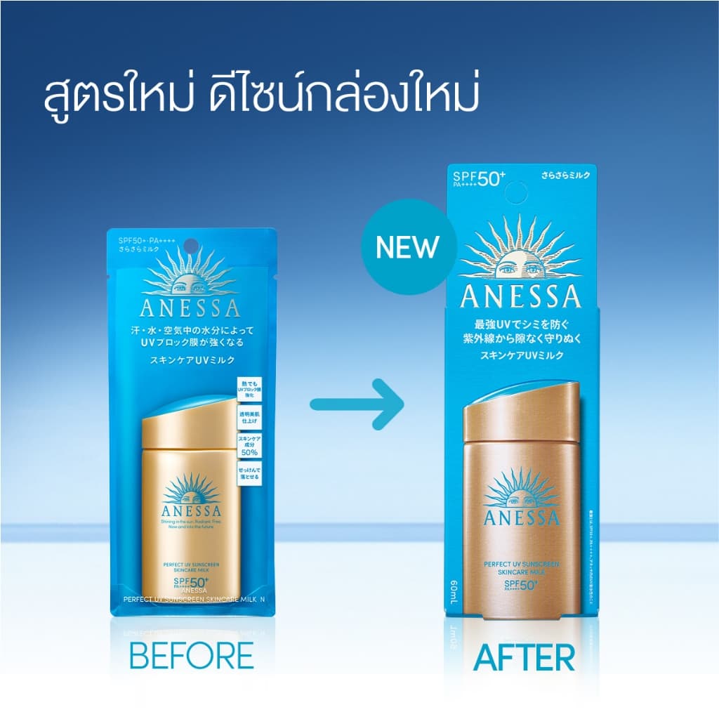 ANESSA อเนสซ่า เพอร์เฟค ยูวี ซันสกรีน สกินแคร์ มิลค์ NA SPF50+ PA++++ 20 มล. (กันแดดเนื้อน้ำนม บางเบาสบายผิว) https://lnwchill.com