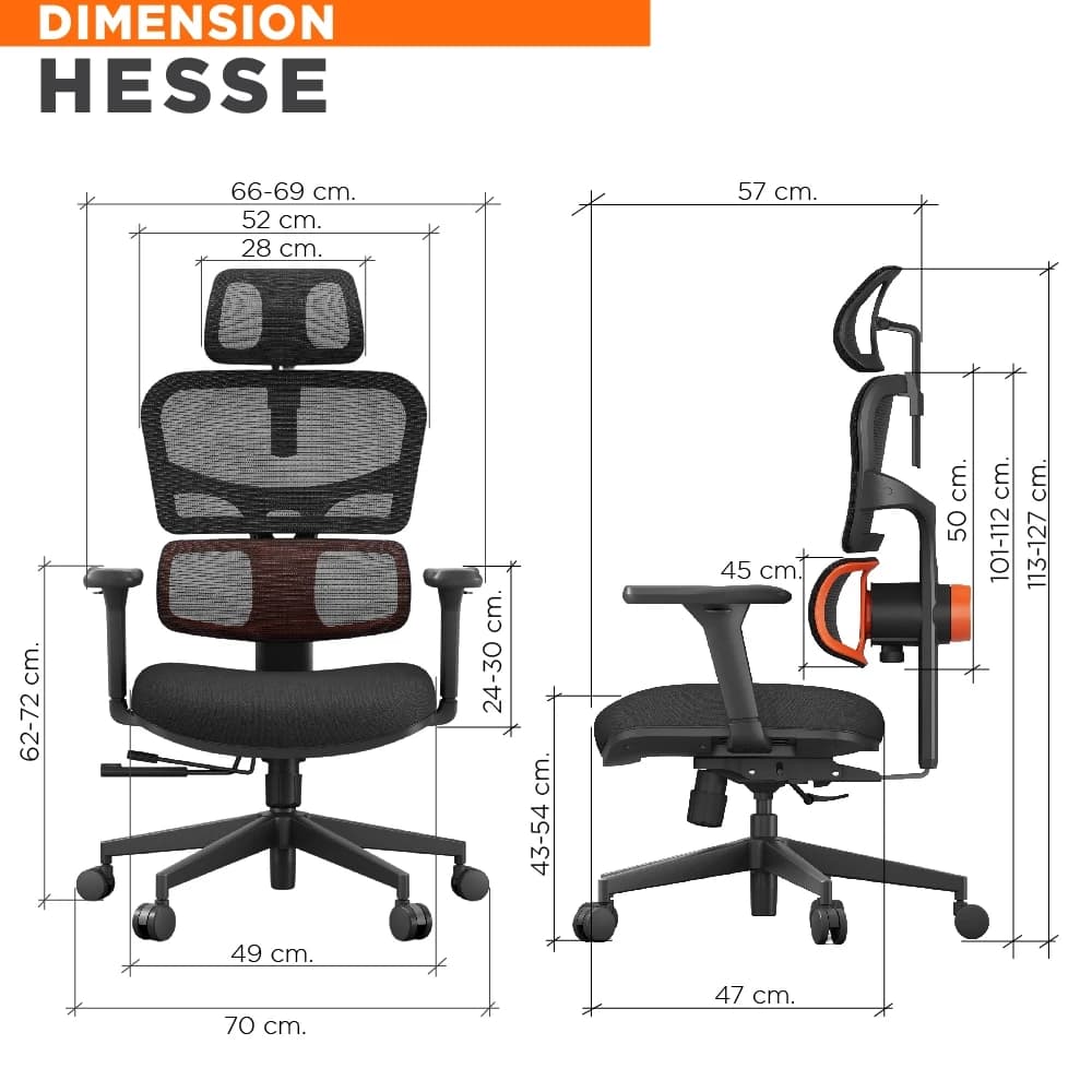 Ergotrend เก้าอี้เพื่อสุขภาพเออร์โกเทรน รุ่น HESSE สีดำ เก้าอี้สีดำ ระบายอากาศดีเยี่ยม นุ่มสบาย ตามหลักสรีระศาสตร์ Ergonomic เก้าอี้พนักพิงสูง ลดอาการปวดเมื่อย เกรดคุณภาพ https://lnwchill.com