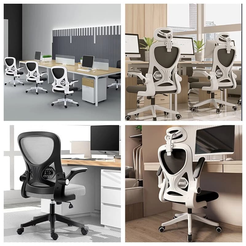 ALOVE เก้าอี้สำนักงาน [รุ่นอัพเกรด] เก้าอี้สีดำ เก้าอี้สีขาว สไตล์โมเดิร์น เก้าอี้ทำงาน พร้อมที่วางแขนและหมอน หลายสี พนักพิงหลังสูง รูปตัว S รับสรีระ https://lnwchill.com