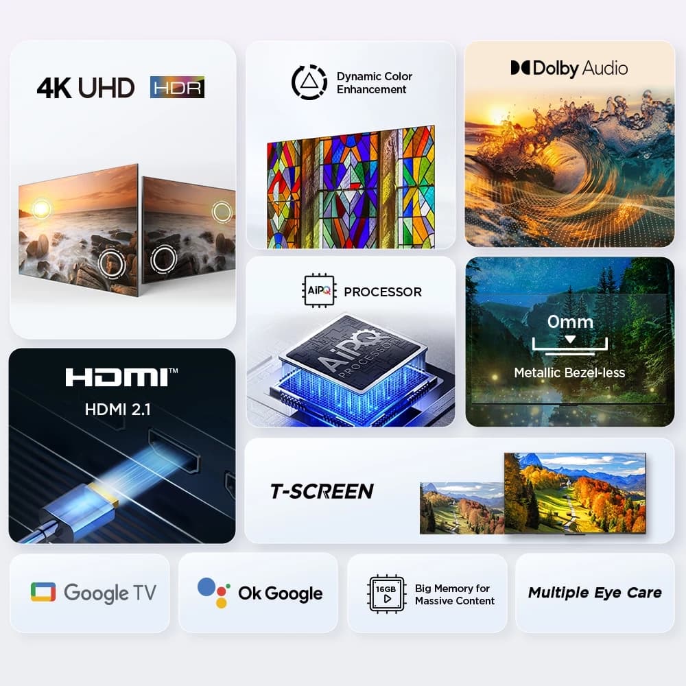 TCL 2024 TV ทีวี ขนาด 65 นิ้ว LED 4K UHD Google TV รองรับ WiFi รุ่น 65V6B ระบบปฏิบัติการ Google/Netflix & Youtube, Voice search https://lnwchill.com