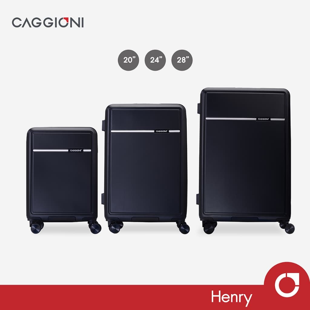 Caggioni รุ่น C23021 กระเป๋าเดินทาง ABS สีดำ ทรงเหลี่ยม จุของเยอะ ล้อลื่น TSA Lock เพื่อความสะดวกและปลอดภัยทุกทริป https://lnwchill.com