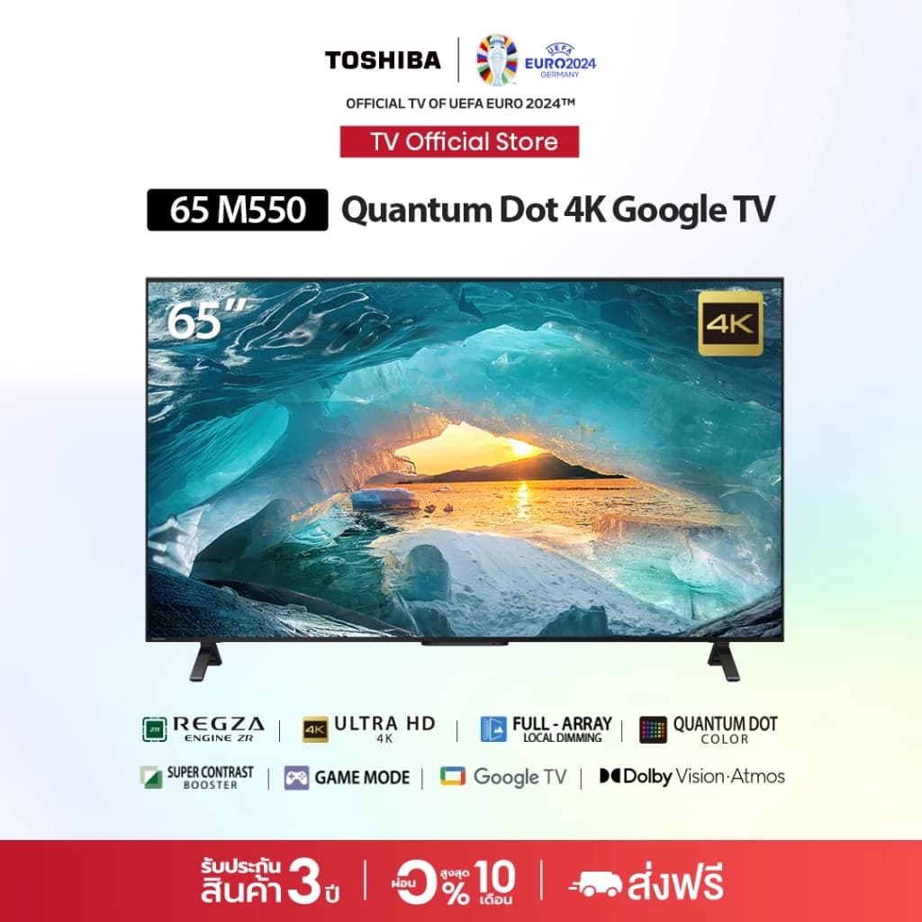 Toshiba TV รุ่น 65M550MP ทีวี ขนาด 65 นิ้ว 4K Ultra HD Quantum Dot Google TV HDR10+ Smart TV https://lnwchill.com