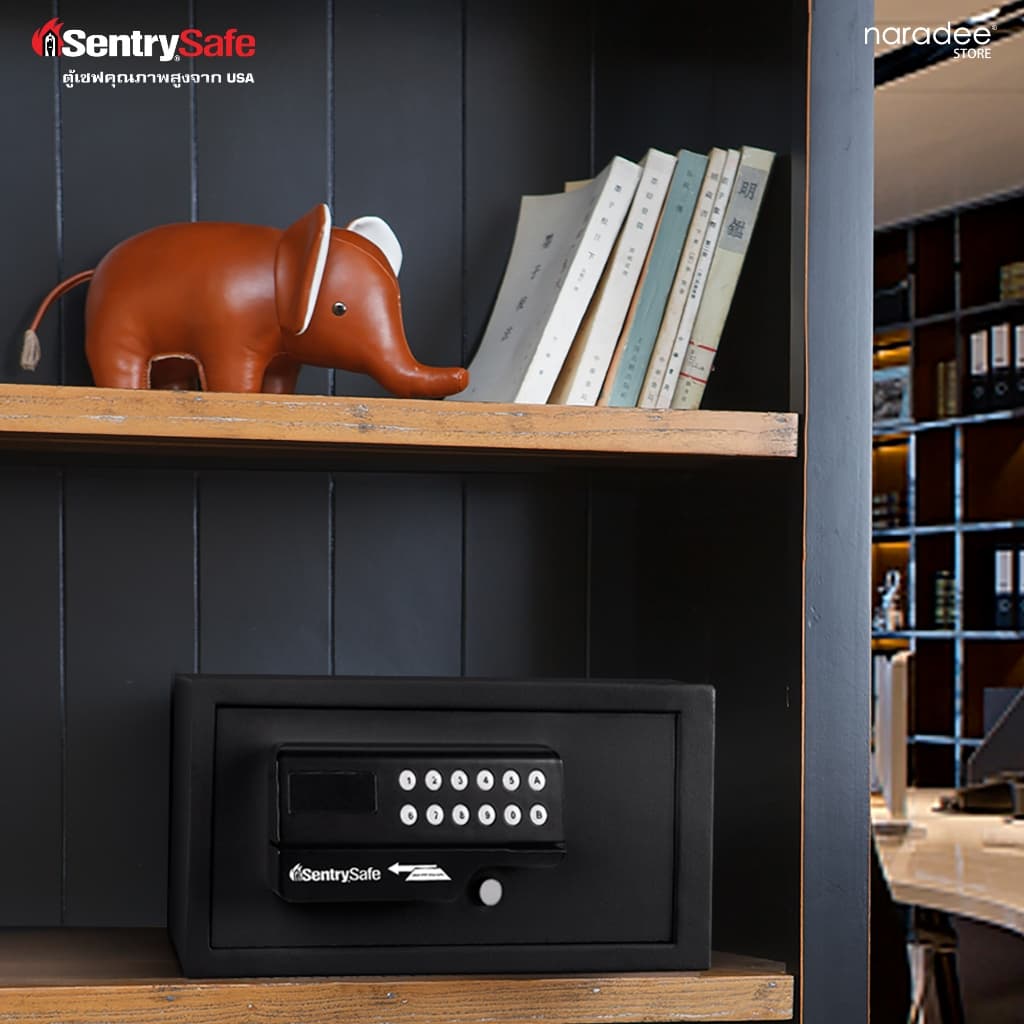 SentrySafe รุ่น H060ES ตู้นิรภัยระบบดิจิทัลพร้อมคีย์การ์ด สีดำ ดีไซน์กะทัดรัด เหมาะสำหรับบ้านและโรงแรม มอบความปลอดภัยขั้นสูงด้วยโครงสร้างเหล็กกล้าและสลักกลอน 2 ตัว https://lnwchill.com