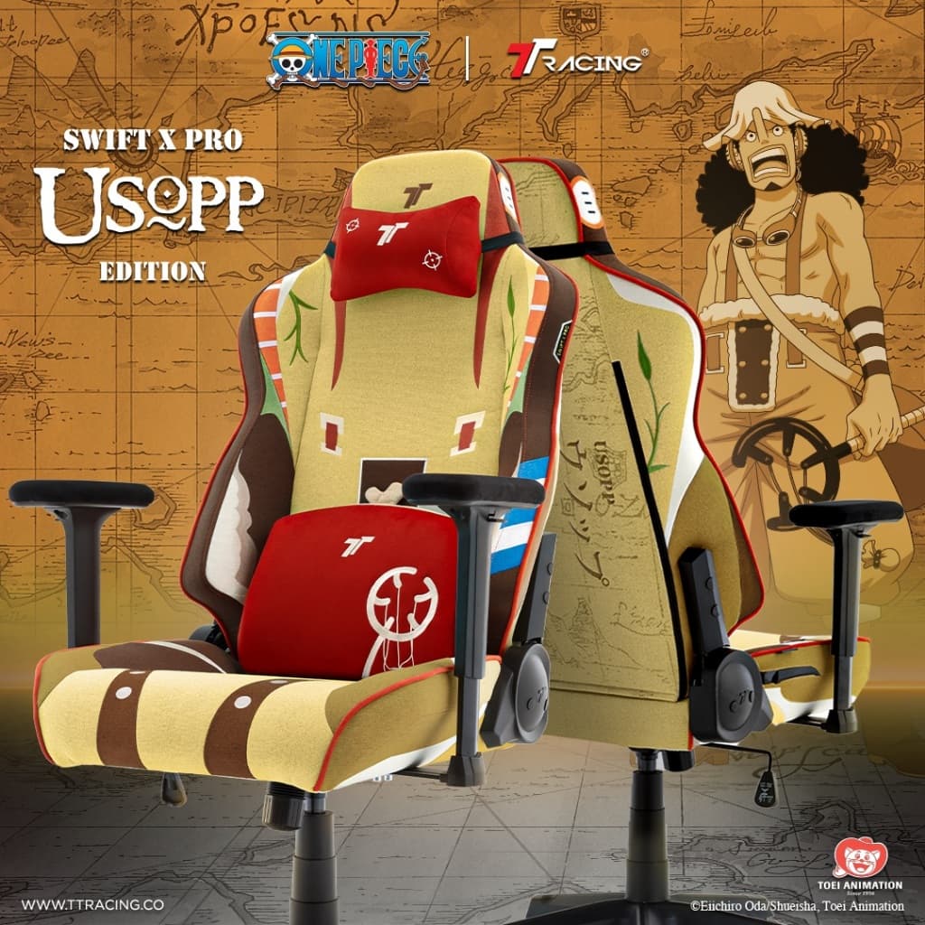 TTRacing รุ่น Swift X Pro Air Threads Fabric Gaming Chair Usopp One Piece Edition เก้าอี้เกมมิ่งดีไซน์นักรบแห่งท้องทะเล รองรับสรีระ นั่งสบาย https://lnwchill.com