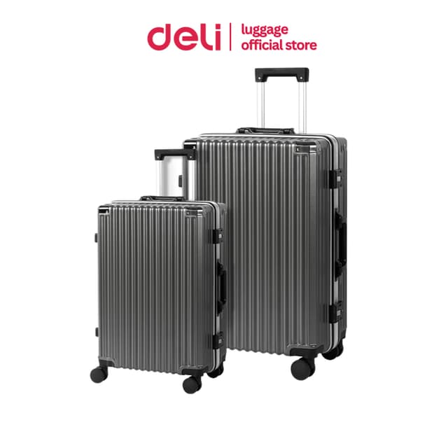 Deli รุ่น EH1055 กระเป๋าเดินทาง 20/24 นิ้ว ล้อหมุน 360 องศา วัสดุ ABS+PC แข็งแรงทนทาน ล็อกไร้ซิปปลอดภัย จุของได้เยอะ