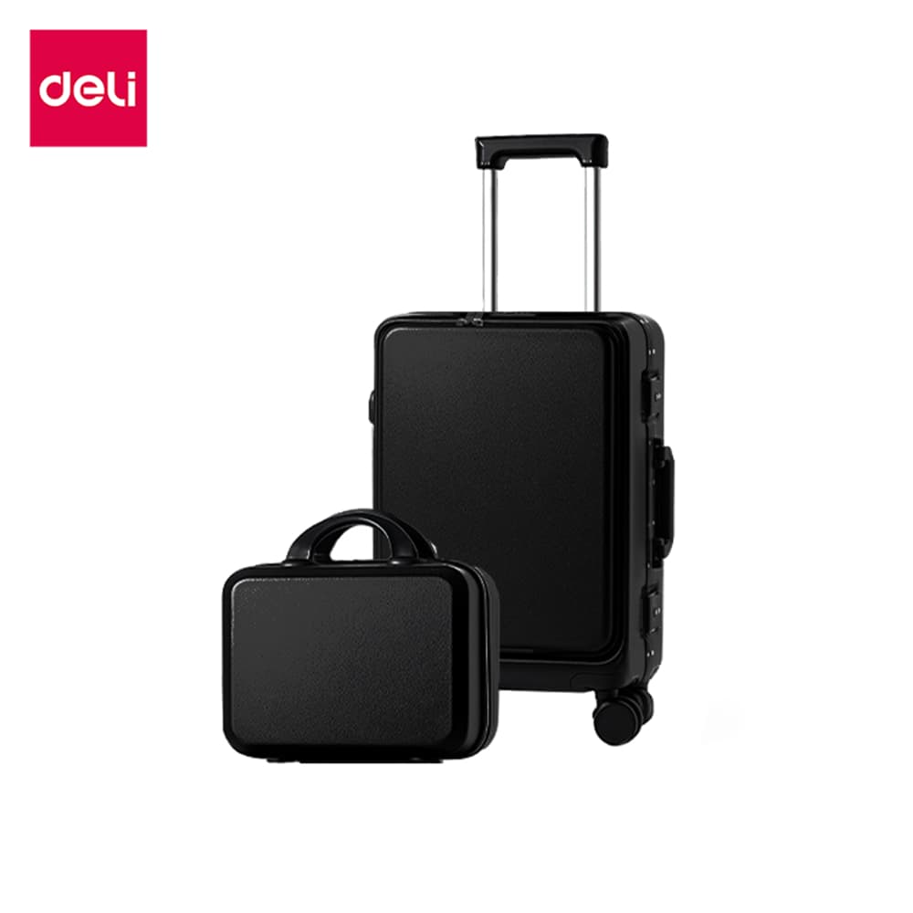Deli รุ่น EH1061 กระเป๋าเดินทางล็อคคู่พิเศษ 14/20 นิ้ว วัสดุ ABS แข็งแรงทนทาน น้ำหนักเบา เหมาะสำหรับทุกการเดินทางทั่วโลก https://lnwchill.com