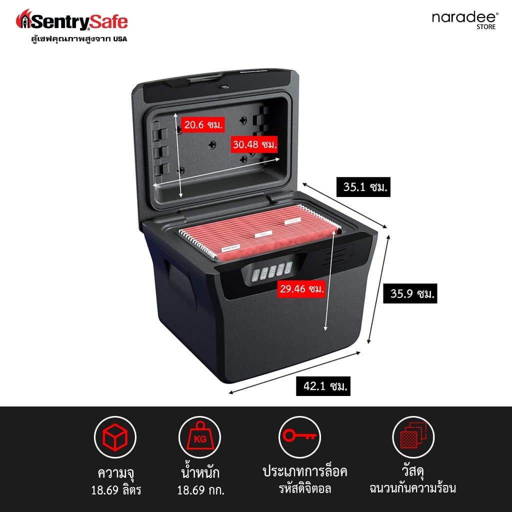 SentrySafe รุ่น FHW40300 เซฟหิ้วกันไฟ ปกป้องเอกสารและทรัพย์สินสำคัญของคุณจากอัคคีภัยและอุทกภัย https://lnwchill.com