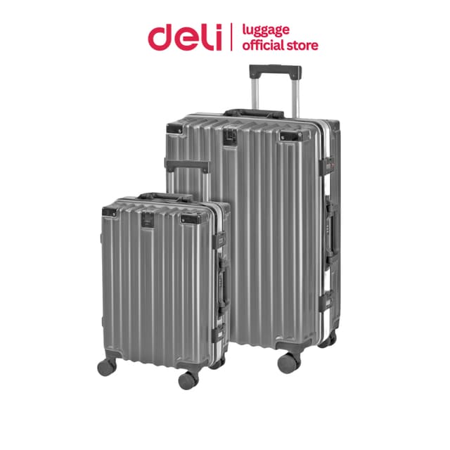 Deli รุ่น EH1045 กระเป๋าเดินทางล้อลาก ขนาด 20/24 นิ้ว วัสดุ ABS+PC ทนทาน ล้อหมุน 360 องศา เพื่อการเดินทางที่ราบรื่น