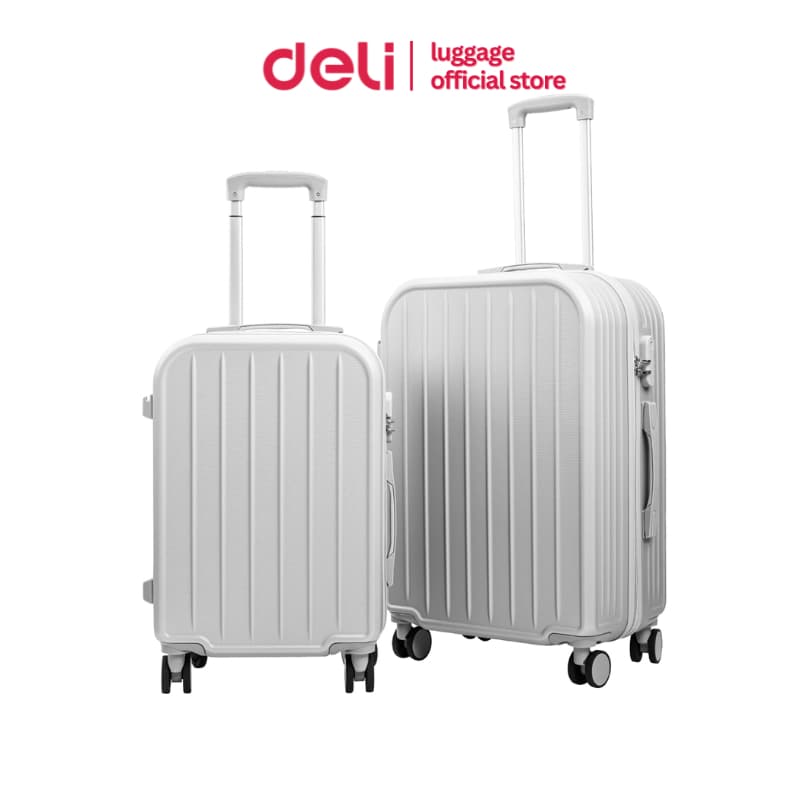 Deli รุ่น EH1056 กระเป๋าเดินทางล้อลาก ABS ขนาด 20/24 นิ้ว ล้อลื่น 360 องศา ดีไซน์เรียบหรู ทนทาน น้ำหนักเบา รับประกัน 1 ปี https://lnwchill.com