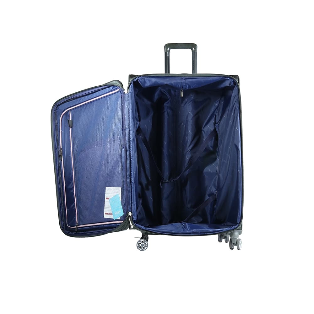 Pierre Cardin รุ่น LGS4-W1 กระเป๋าเดินทางแบบผ้า 400D Nylon น้ำหนักเบา ทนทาน มาพร้อมซิปขยายข้างและระบบความปลอดภัย TSA Lock https://lnwchill.com