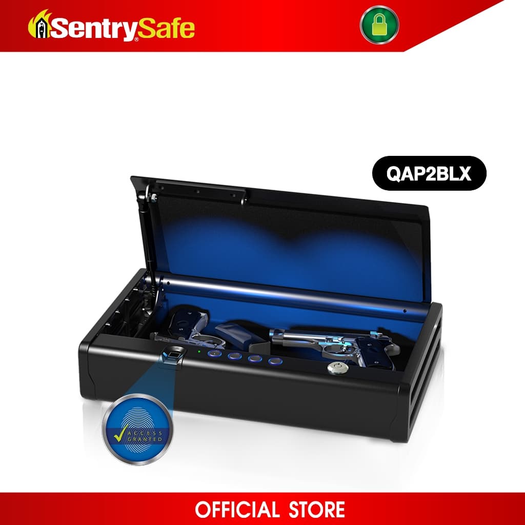 SentrySafe รุ่น QAP2BLX เซฟเก็บปืนพกคู่ ระบบสแกนลายนิ้วมือ เข้าถึงอาวุธปืนได้อย่างรวดเร็วและปลอดภัยด้วยเทคโนโลยีไบโอเมตริกที่ล้ำสมัย https://lnwchill.com
