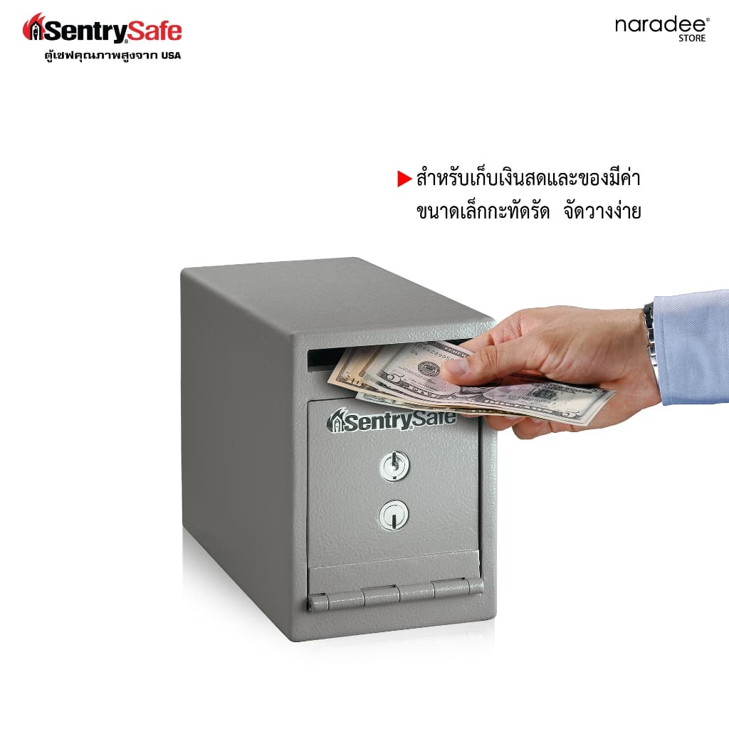 SentrySafe รุ่น UC-025K ตู้เซฟแคชเชียร์นิรภัย ขนาดกะทัดรัดพร้อมระบบล็อกกุญแจคู่ เพื่อความปลอดภัยในการจัดเก็บเงินสดและของมีค่าสูงสุด https://lnwchill.com
