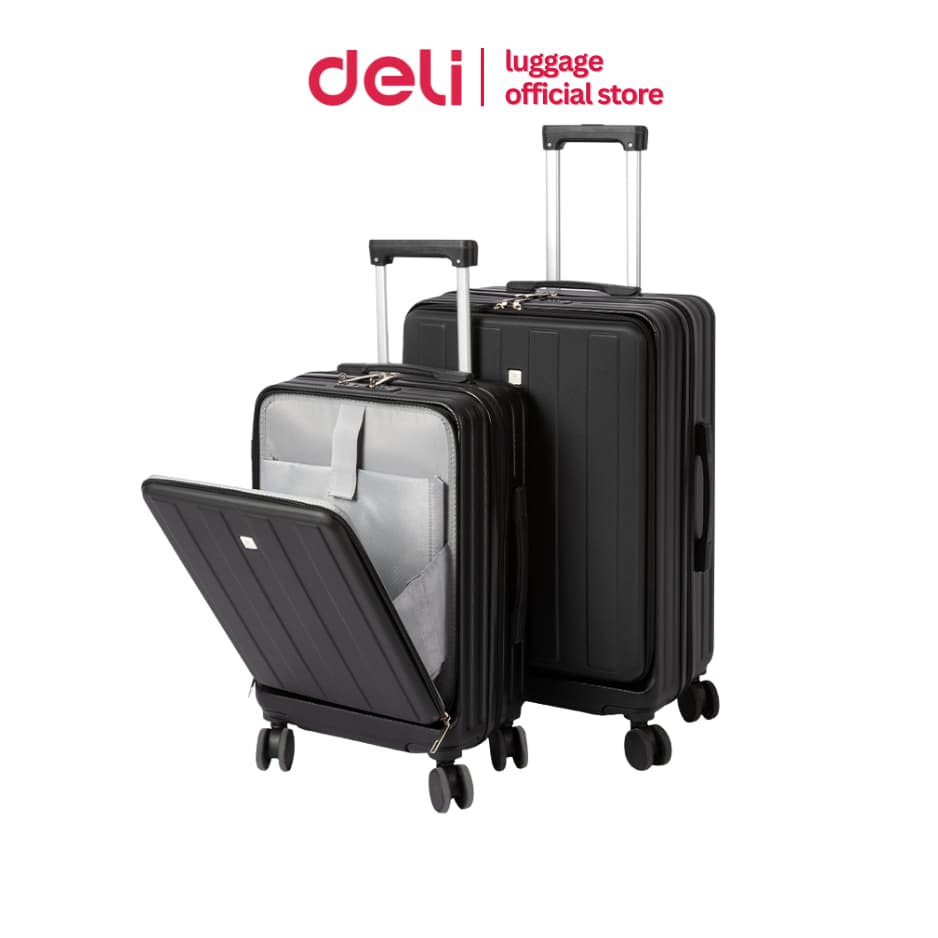 Deli รุ่น EH1054 กระเป๋าเดินทาง 20/24 นิ้ว วัสดุ ABS+PC แบบเฟรมซิป พร้อมที่วางแก้วและพอร์ต USB ตอบโจทย์ทุกการเดินทางอย่างสมบูรณ์แบบ https://lnwchill.com