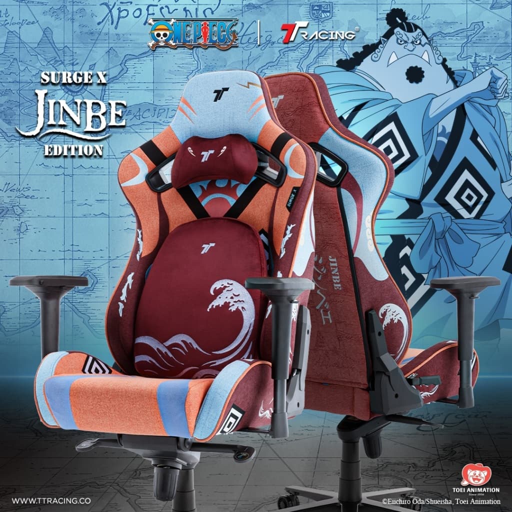 TTRacing รุ่น Surge X Air Threads Fabric Gaming Chair Jinbe One Piece Edition เก้าอี้เกมมิ่งดีไซน์พิเศษที่ได้รับแรงบันดาลใจจากจินเบ https://lnwchill.com