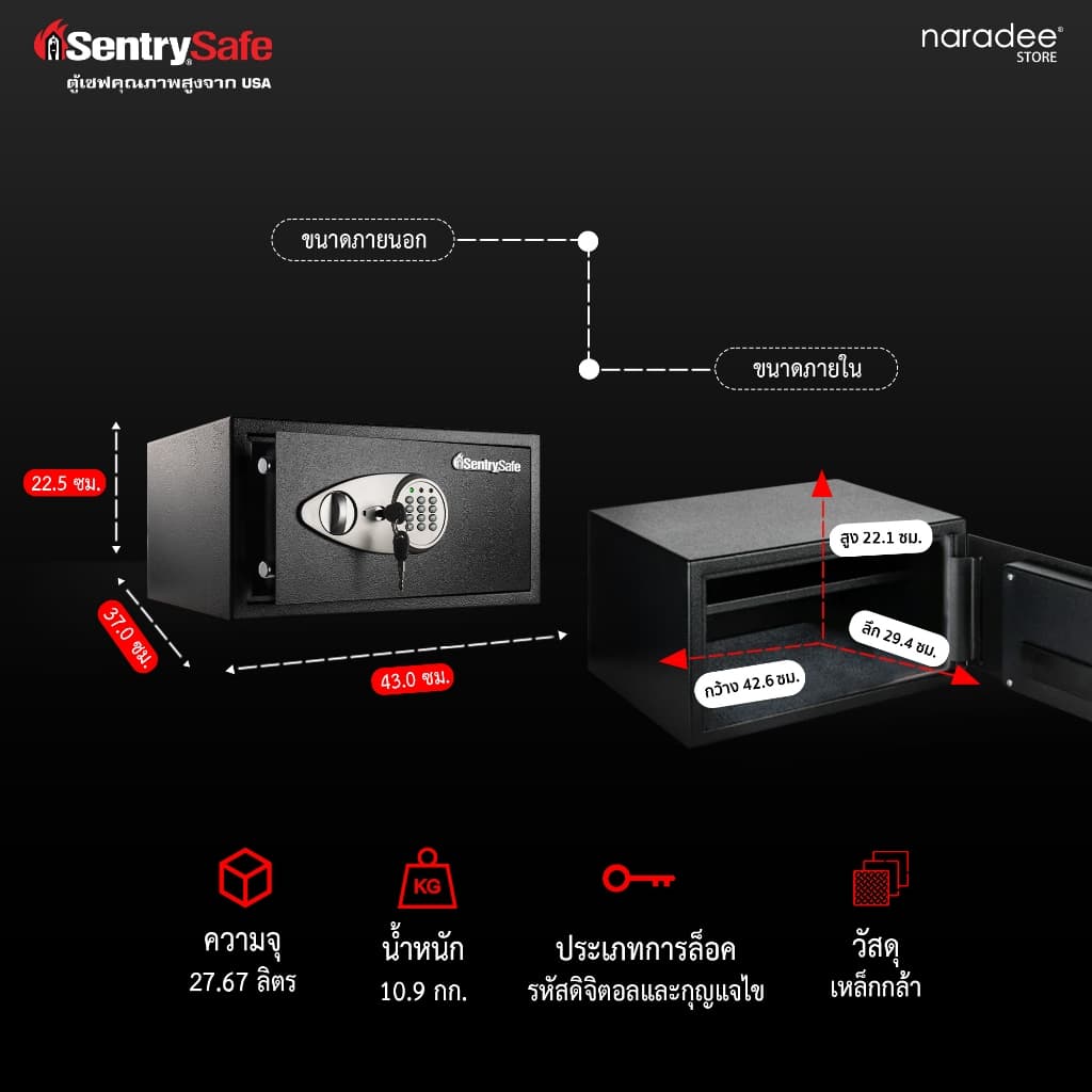 SentrySafe รุ่น CHW30100 ตู้เซฟกันไฟและกันน้ำ ปกป้องเอกสาร A4 และทรัพย์สินดิจิทัลของคุณได้อย่างสมบูรณ์แบบ https://lnwchill.com