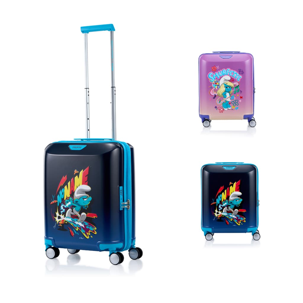 AMERICAN TOURISTER รุ่น AT X THE SMURFS SPINNER 52 กระเป๋าเดินทางล้อลาก 18 นิ้ว ดีไซน์สดใส ลิขสิทธิ์แท้จากเดอะ สเมิร์ฟส์ พร้อมฟังก์ชันครบครัน https://lnwchill.com