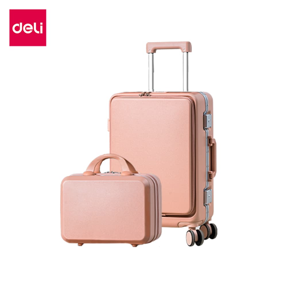 Deli รุ่น EH1061 กระเป๋าเดินทางโครงสร้างอลูมิเนียม ABS แข็งแรงทนทาน ล็อกคู่ TSA ปรับระดับคันชักได้ พกพาสะดวกสำหรับทุกการเดินทาง https://lnwchill.com