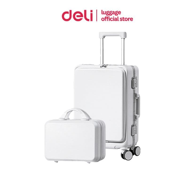 Deli รุ่น EH1061 กระเป๋าเดินทาง ABS ขนาด 14/20 นิ้ว ล้อลาก 360 องศา ดีไซน์ทันสมัย น้ำหนักเบา ทนทาน พร้อมรับประกัน 1 ปี https://lnwchill.com