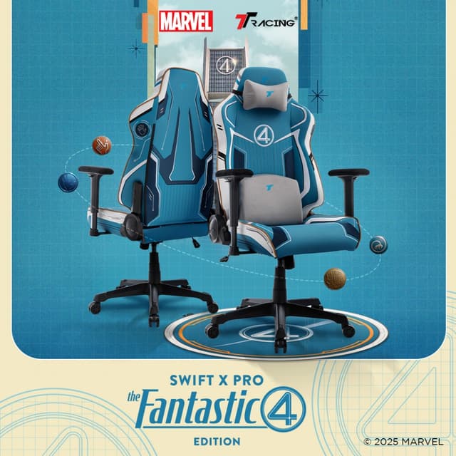 TTRacing รุ่น Swift X Pro Fantastic 4 Edition เก้าอี้เกมมิ่ง ดีไซน์มาร์เวล ปรับเอนได้ 135 องศา สำหรับนั่งทำงานและเล่นเกม