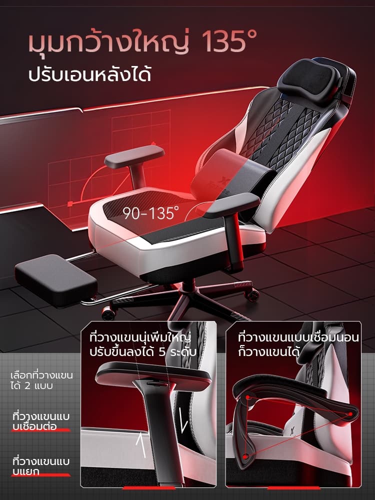 Xpanse Shadow รุ่น Max เก้าอี้เกมมิ่งหนังวัวแท้ระบบนวด Bionic 8 มิติระบายอากาศกันน้ำนั่งสบายช่วยลดความเมื่อยล้าตลอดทั้งวัน https://lnwchill.com