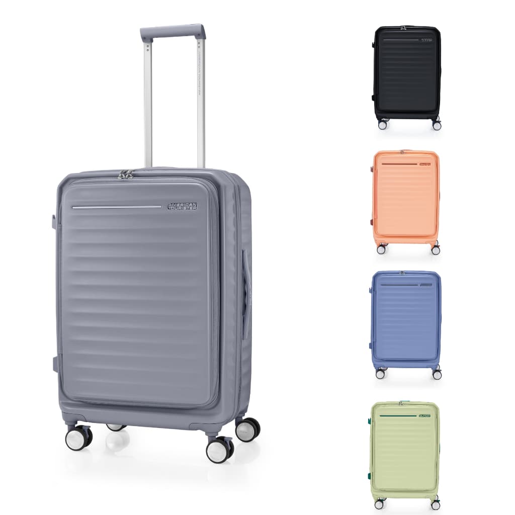 AMERICAN TOURISTER รุ่น FRONTEC OS SPINNER 68/25 EXP TSA กระเป๋าเดินทาง 25 นิ้ว แบบเปิดฝาหน้า วัสดุโพลีคาร์บอเนต ล้อลื่น จุของง่าย เดินทางสะดวก https://lnwchill.com
