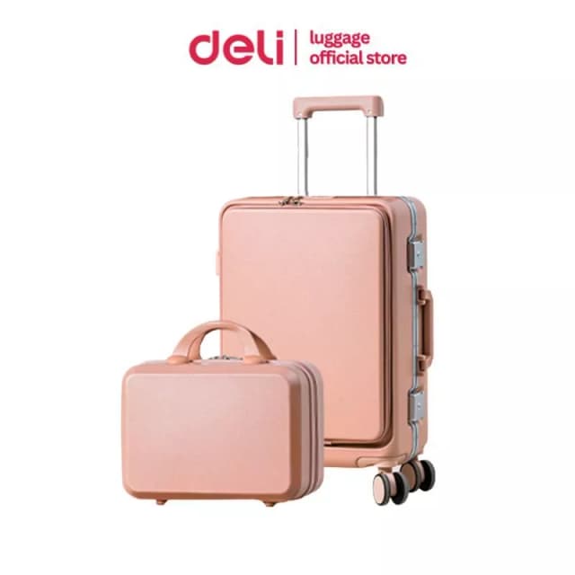 Deli รุ่น EH1061 กระเป๋าเดินทางโครงสร้างอลูมิเนียม ABS แข็งแรงทนทาน ล็อกคู่ TSA ปรับระดับคันชักได้ พกพาสะดวกสำหรับทุกการเดินทาง