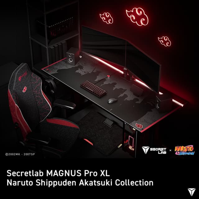 Secretlab รุ่น MAGNUS Pro Naruto Akatsuki Collection โต๊ะคอมปรับระดับไฟฟ้า จำหน่ายเป็นเซ็ตครบชุด