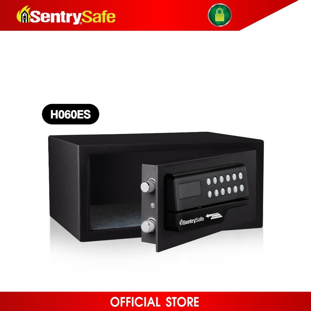 SentrySafe รุ่น H060ES ตู้นิรภัยระบบดิจิทัลพร้อมคีย์การ์ด สีดำ ดีไซน์กะทัดรัด เหมาะสำหรับบ้านและโรงแรม มอบความปลอดภัยขั้นสูงด้วยโครงสร้างเหล็กกล้าและสลักกลอน 2 ตัว https://lnwchill.com