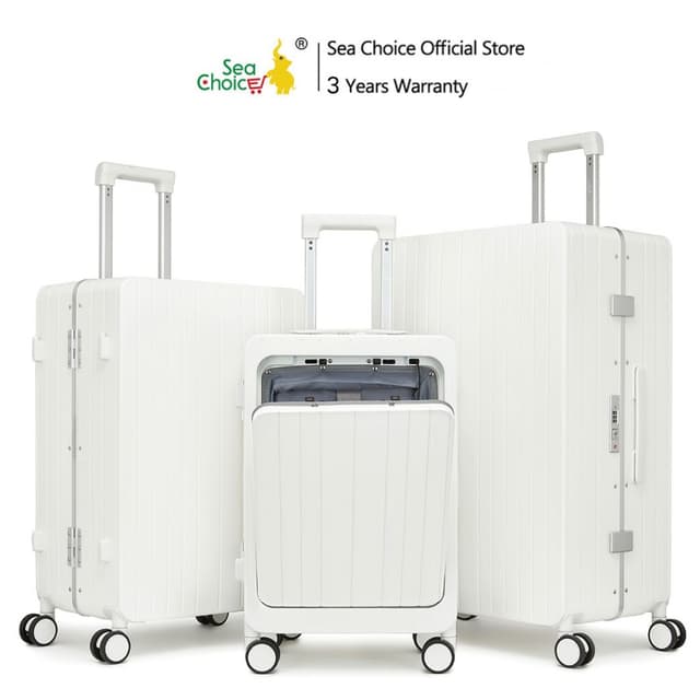 SiamChoice รุ่น Sea Choice กระเป๋าเดินทาง 20 นิ้ว เปิดหน้าได้พร้อมช่องใส่แล็ปท็อป โครงอะลูมิเนียม พอร์ต USB และที่วางแก้ว ตอบโจทย์ทุกการเดินทาง