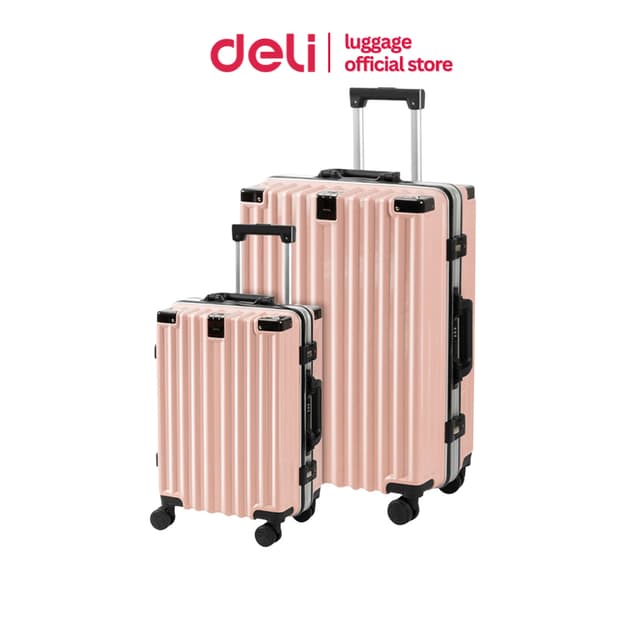 Deli รุ่น EH1045 กระเป๋าเดินทาง 20/24 นิ้ว วัสดุ ABS+PC แข็งแรงทนทาน ล้อหมุน 360 องศา ดีไซน์ทันสมัย จุของได้เยอะ เดินทางสะดวกทุกทริป
