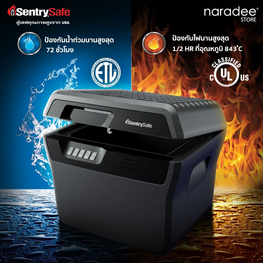 SentrySafe รุ่น FHW40300 เซฟหิ้วกันไฟ ปกป้องเอกสารและทรัพย์สินสำคัญของคุณจากอัคคีภัยและอุทกภัย https://lnwchill.com