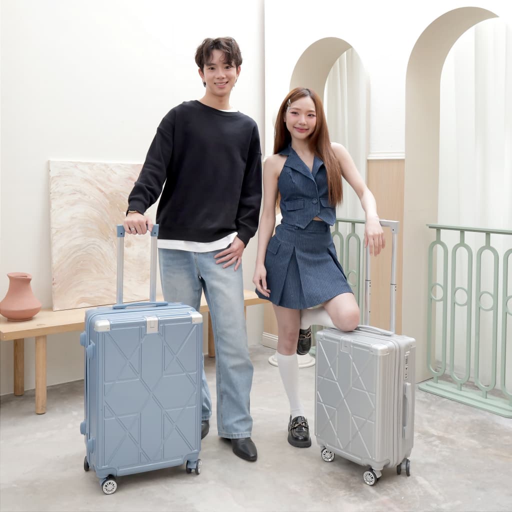 suissewin กระเป๋าเดินทางล้อลาก เฟรมซิป TSA LOCK มีที่ห้อยสัมภาระด้านหน้า วัสดุ ABSผสมPC รุ่น BF88 https://lnwchill.com