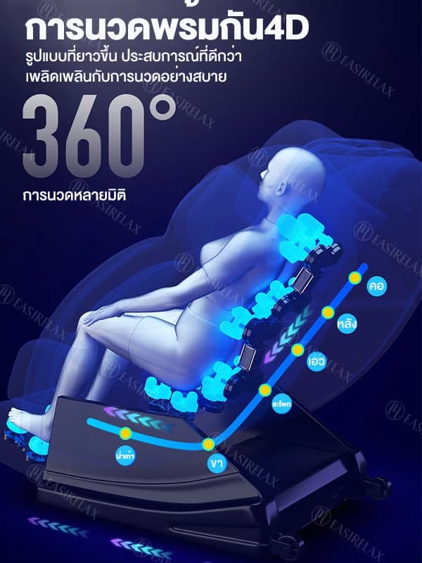 EASIRELAX S1 เก้าอี้นวดไฟฟ้า เครื่องนวด ลูกกลิ้งนวดเท้า ประคบร้อน ระบบความร้อน (Heat Therapy) ดีไซน์หรูหรานวดเต็มรูปแบบรางนวดยาว กระตุ้นการไหลเวียนโลหิต https://lnwchill.com