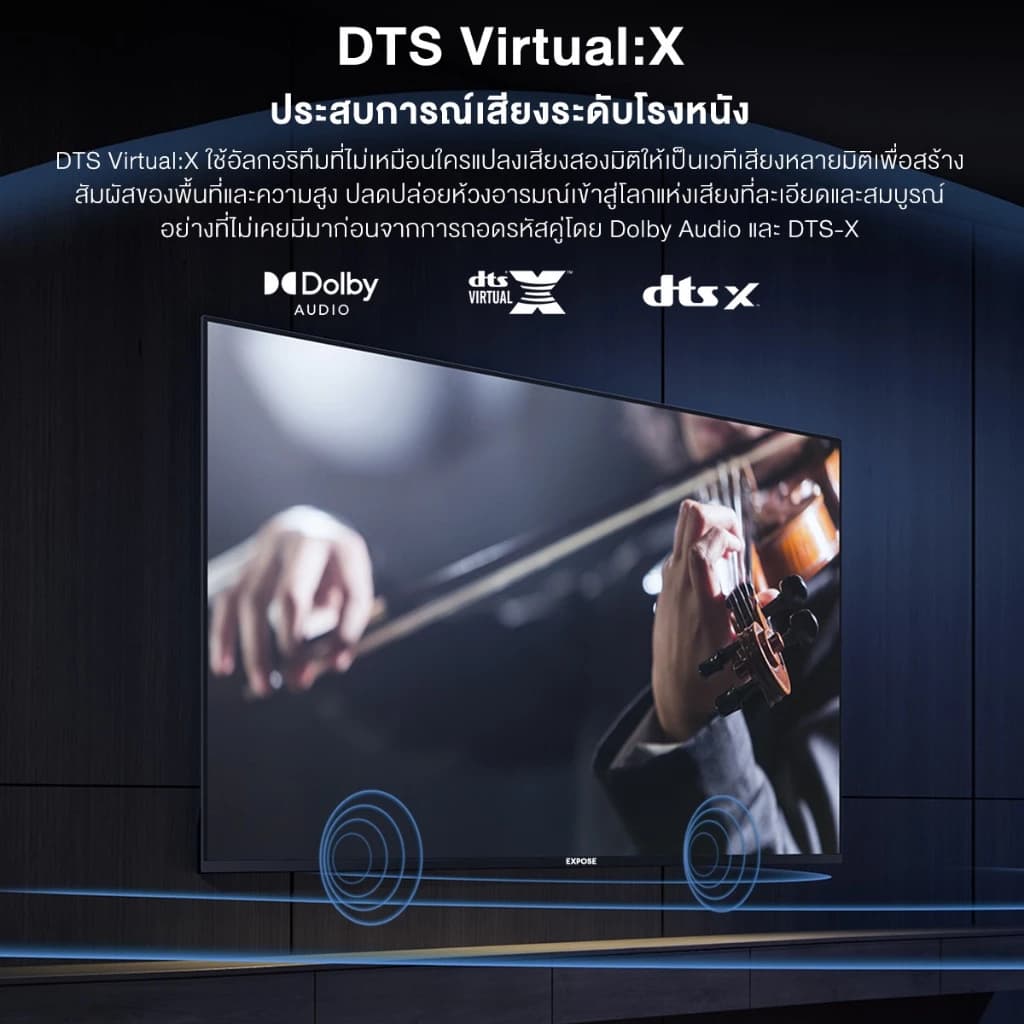 Expose ทีวี 32ราคาถูกๆ TV สมาร์ททีวี ทีวี 43 นิ้ว Google/Netflix &Youtube HDR10 Dolby Audio smart TV โทรทัศน์ WiFi https://lnwchill.com