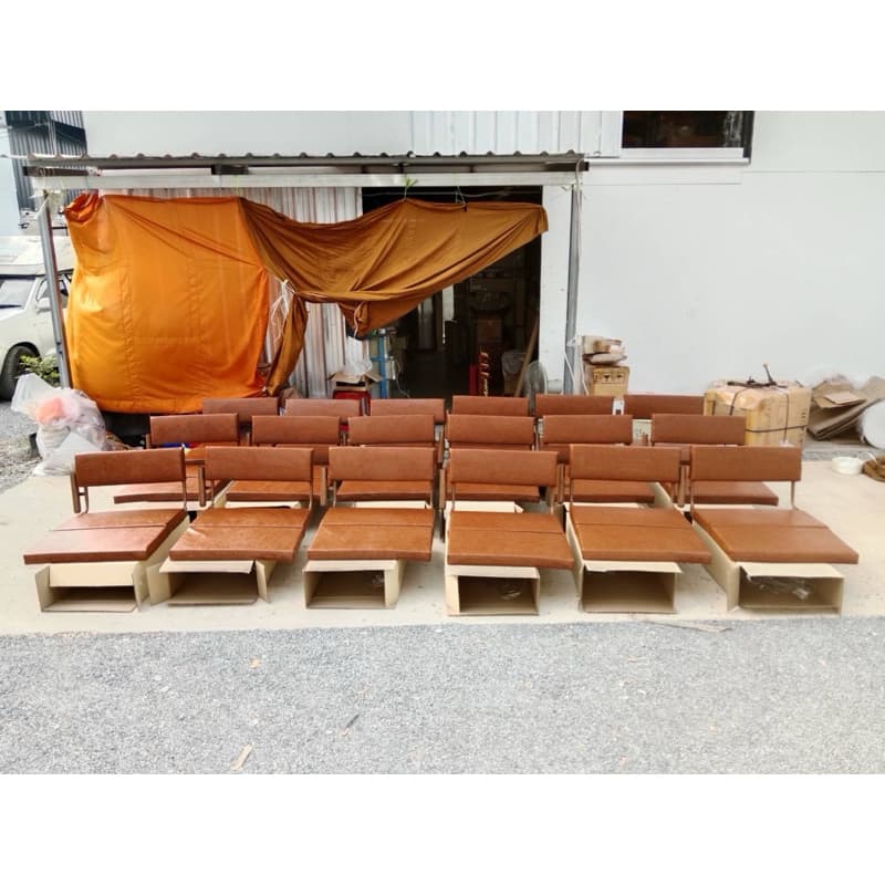 เบาะนั่งสมาธิ อาสนะพระเหล็กพับได้ หุ้มเบาะหนังสีน้ำตาล/สีเหลือง ฟองน้ำหนาพิเศษ นุ่มสบาย รองรับสรีระได้ดีเยี่ยม พร้อมที่เสียบตาลปัตร https://lnwchill.com