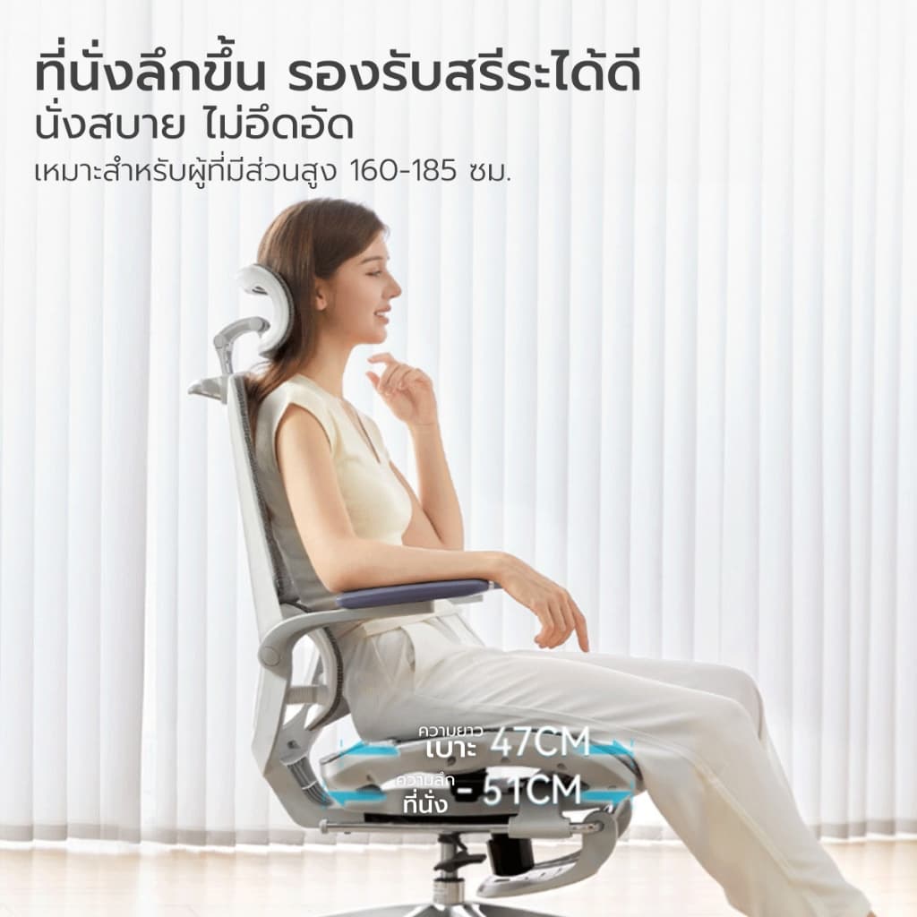 SIHOO รุ่น M59, M59Pro-FT เก้าอี้สุขภาพ Ergonomic รองรับสรีระ ปรับเอนได้ 3 ระดับ พร้อมที่พักเท้า (รุ่น Pro-FT) https://lnwchill.com