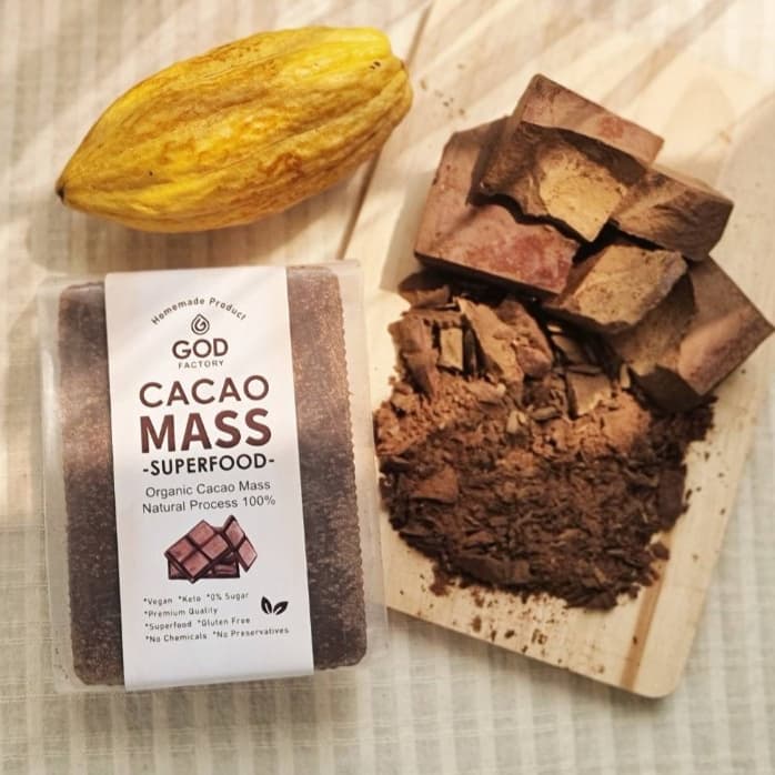 God factory รุ่น CACAOMASS500G โกโก้แมส ออร์แกนิค 100% ขนาด 500g ดาร์กช็อกโกแลตแท้ ไม่ผสมสารปรุงแต่ง สำหรับชาวคีโต วีแกน https://lnwchill.com