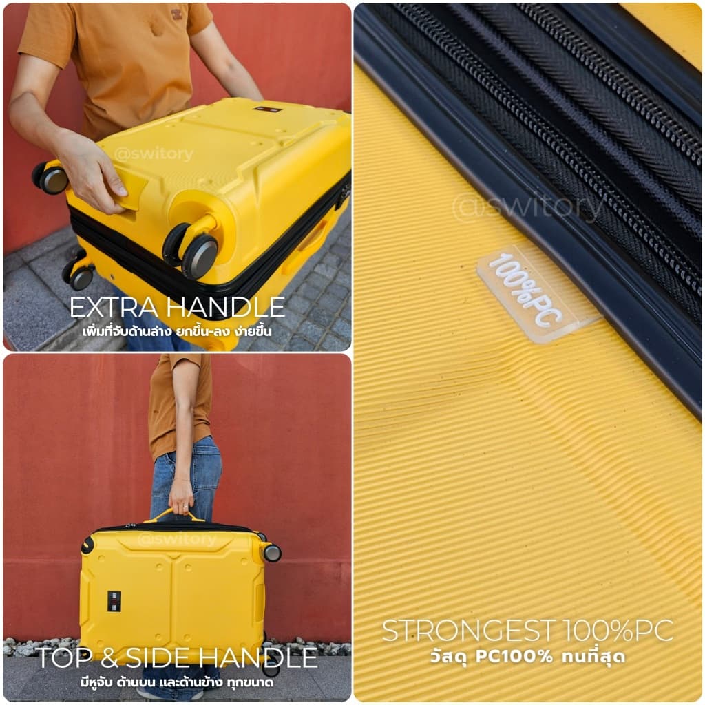 SWITORY รุ่น anti149 กระเป๋าเดินทาง PC 100% TSA Lock กันรอยขีดข่วน น้ำหนักเบา พร้อมซิป 2 ชั้นกันขโมย จุของทนทานทุกการเดินทาง https://lnwchill.com