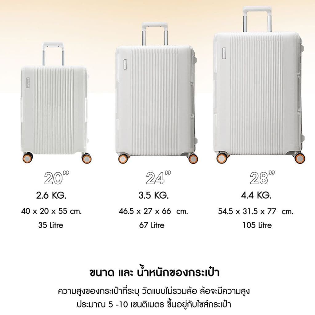CAGGIONI รุ่น C22011-2D กระเป๋าเดินทางแบบโครง แข็งแรงทนทานด้วยวัสดุ PP พร้อมตัวล็อก 3 ตำแหน่ง TSA Lock ล้อคู่ลื่นไหล 360 องศา ดีไซน์ทรงเหลี่ยมจุของได้เยอะ https://lnwchill.com